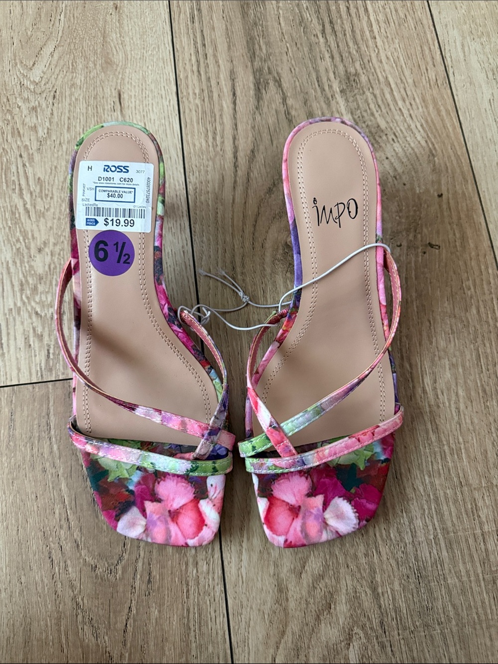 IMPO Floral Multicolor Strappy Heeled Sandals